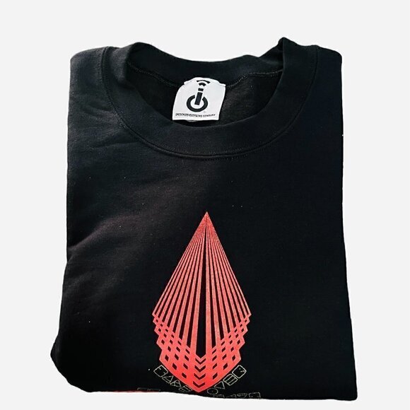 𝅺graphic Black Sweatshirt-Minimalist Abstract Geometric Streetwear-Size Large - Picture 5 of 7